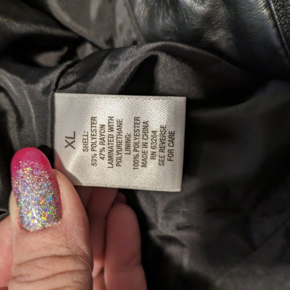 Roz & Ali Faux Leather Ruffled Jacket - Picture 6 of 6